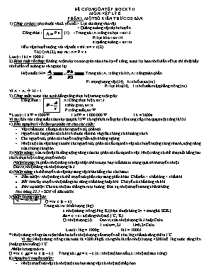 Đề cương ôn tập Vật lý lớp 8 học kỳ 2